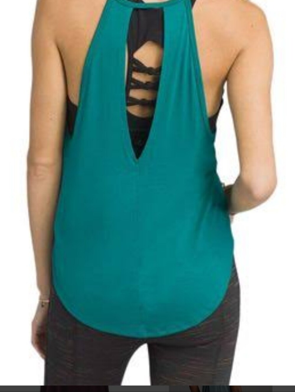 Prana Reylian Tank: Teal Racerback Keyhole Tank Top